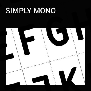 Alphabet of the Simply Mono font family.