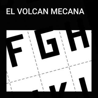 Alphabet of the El Volcano Mecana font family.