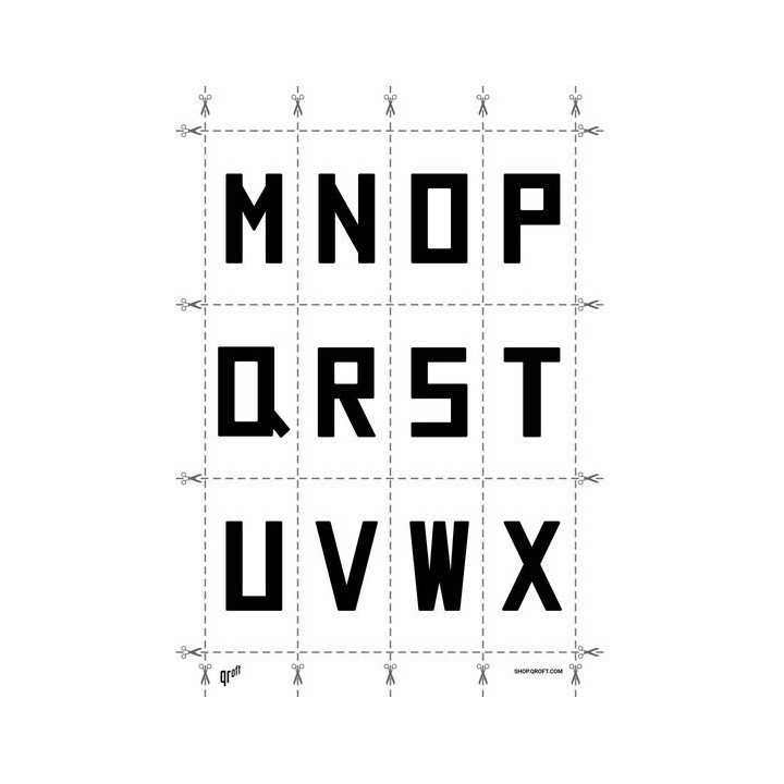 Alphabet of the El Volcano Mecana font family.