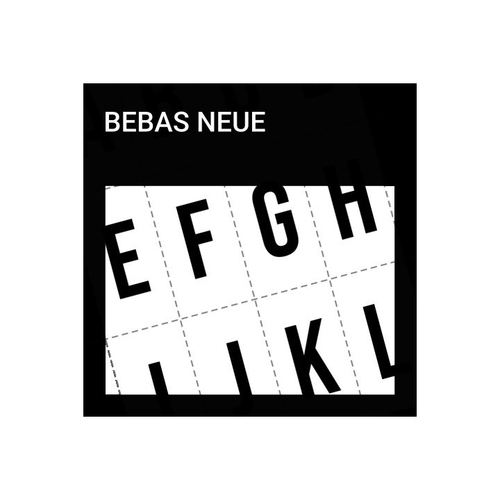 Alphabet of the Bebas Neue font.