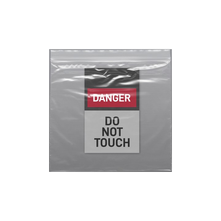 A bold warning sign featuring a red “DANGER” header and a clear “DO NOT TOUCH” message designed to alert viewers to a hazardous