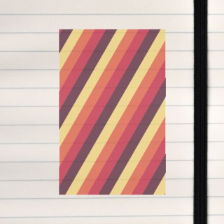 This design is a bold diagonal‑stripe pattern made of repeating bands in deep maroon, red, orange, and yellow, creating a warm a