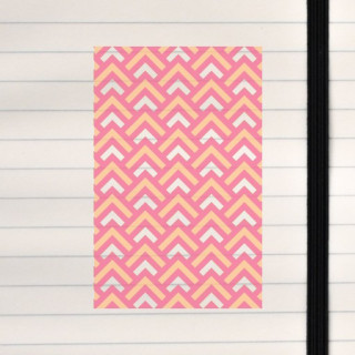 This design is a repeating chevron pattern made of nested V‑shaped bands in soft pastel colors, creating a rhythmic and upliftin