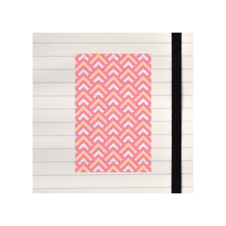 This design is a repeating chevron pattern made of nested V‑shaped bands in soft pastel colors, creating a rhythmic and upliftin