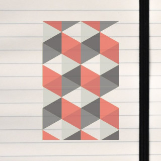 A repeating diamond grid that creates a subtle three‑dimensional illusion through alternating triangular colors.