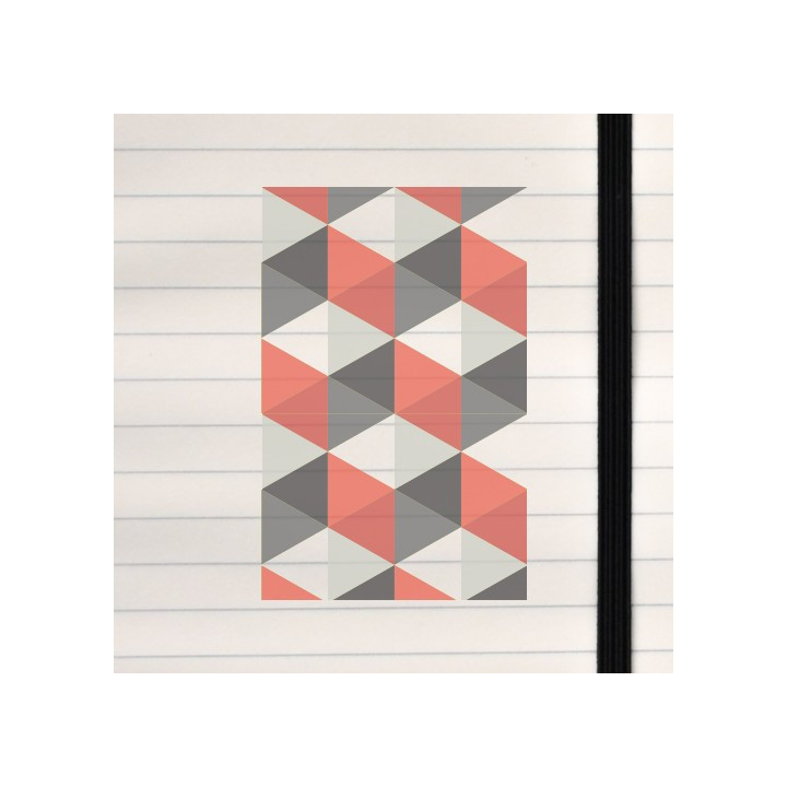 A repeating diamond grid that creates a subtle three‑dimensional illusion through alternating triangular colors.