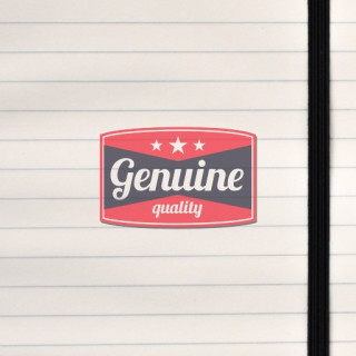 A vintage‑style red, white, and blue badge featuring the phrase “Genuine Quality” with star accents.