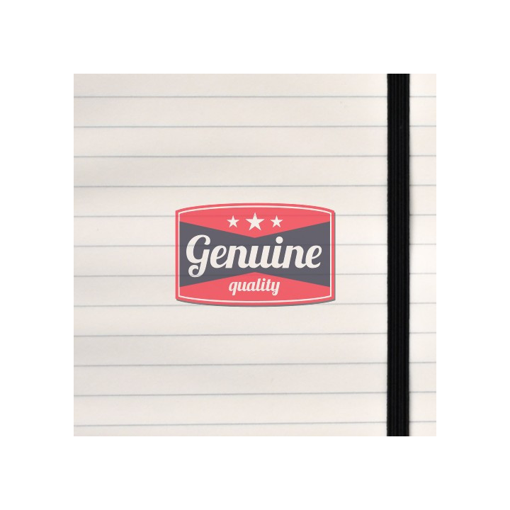 A vintage‑style red, white, and blue badge featuring the phrase “Genuine Quality” with star accents.
