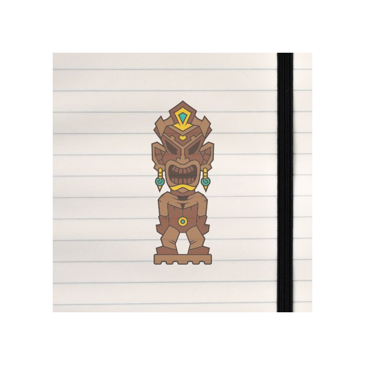 A stylized tiki mask with bold lines, carved‑wood textures, and a dramatic, expressive face.