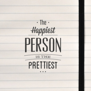 A bold, uplifting typographic design celebrating happiness as the essence of beauty.