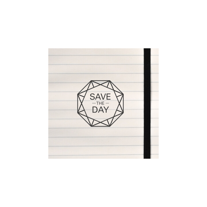 A bold, faceted emblem combining geometric structure with a clear event‑style message.