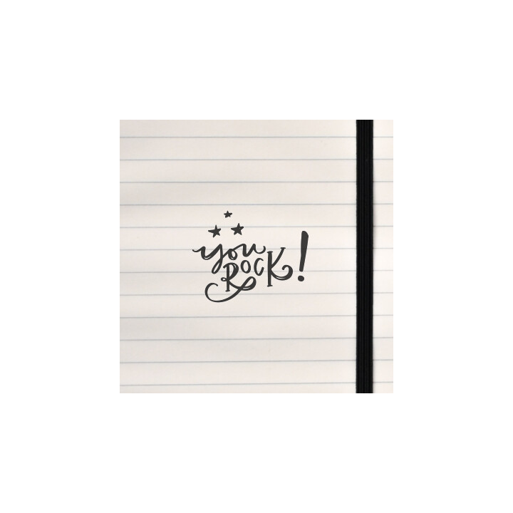 A fun, uplifting message expressed through lively script lettering and star accents.