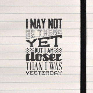 A bold, uplifting progress‑focused quote design.