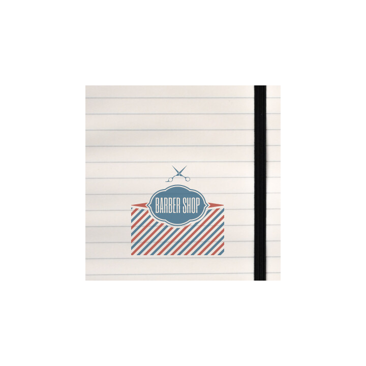 A classic barbershop‑inspired design with vintage stripes and bold lettering.