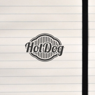 A bold retro food‑stand–style “Hot Dog” emblem.