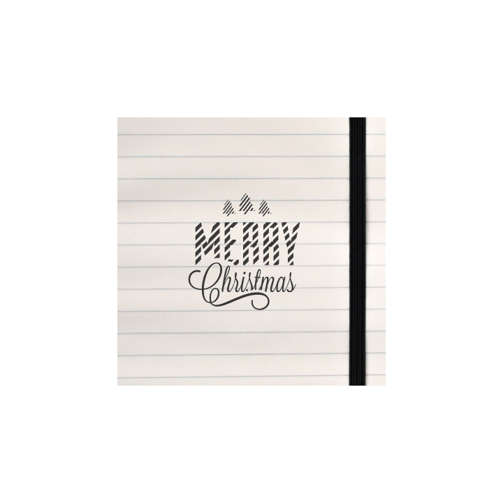 A bold black‑and‑white Christmas design with striped trees and lettering, where all light elements become transparent for a cris