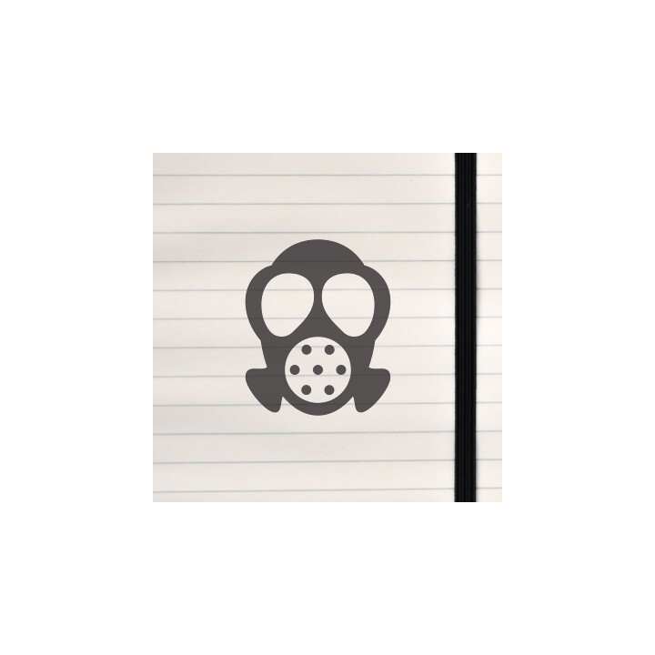 A bold industrial gas‑mask emblem.