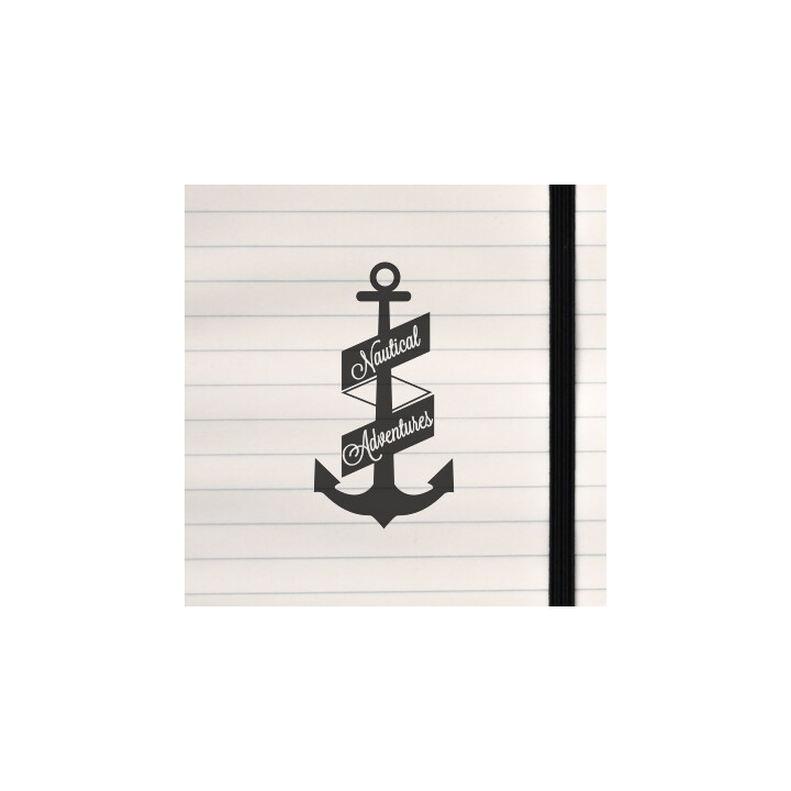 A bold maritime anchor wrapped in flowing banners.