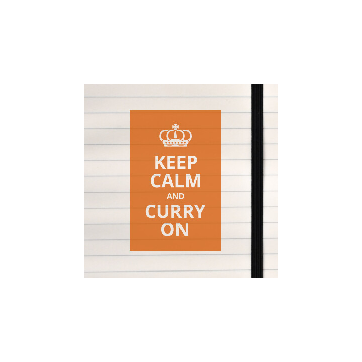 A humorous twist on the classic “Keep Calm” poster for curry lovers.