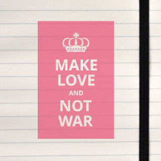 A bold peace‑driven message in classic poster style.