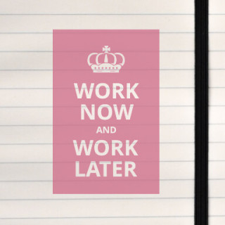 A humorous twist on nonstop hustle culture in classic poster style.