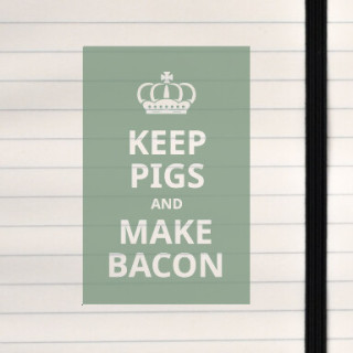 A cheeky poster‑style nod to pigs, humor, and hearty food.