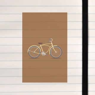 A bicycle illustrated on a full solid colored background.