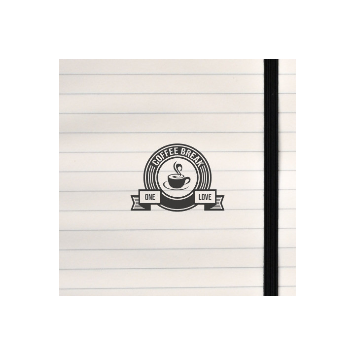 A sleek coffee-themed emblem featuring a steaming cup at its center, framed by concentric lines and a unifying message of warmth