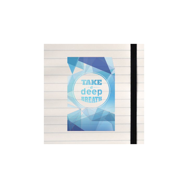 A soothing reminder framed in cool geometric calm.
