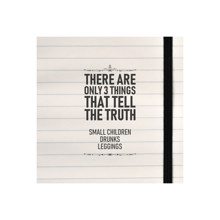 A witty and bold design featuring a humorous truth-telling quote framed with clean decorative lines and strong typography.