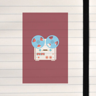A retro reel‑to‑reel brought to life in bold color.