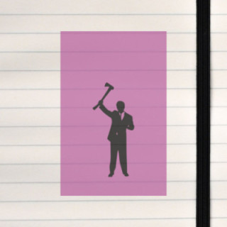 Zombie killer silhouette on a violet background