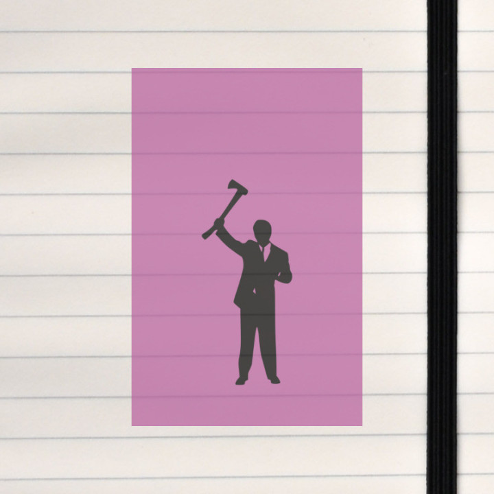 Zombie killer silhouette on a violet background