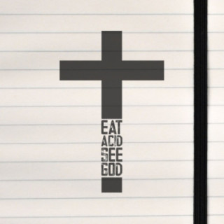 A stark cross paired with a bold, mind‑bending statement about seeing beyond the ordinary.