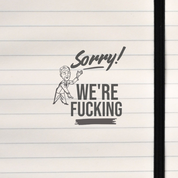 A bold retro illustration delivering a cheeky, high‑impact message.