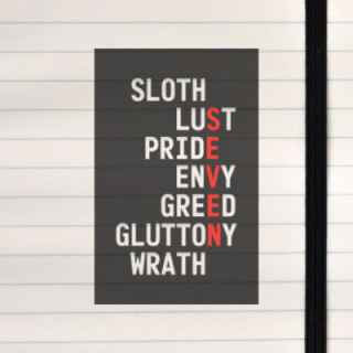 A striking typographic layout revealing “SEVEN” hidden in plain sight.