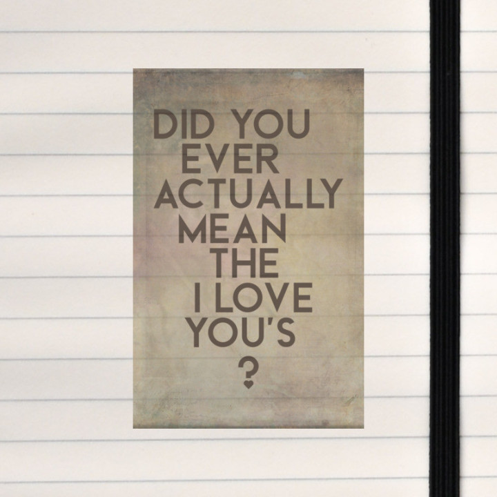 A raw, reflective question about sincerity and love.