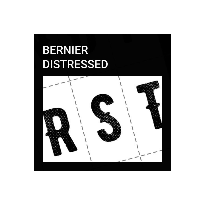 Alphabet of the Bernier Distressed font.