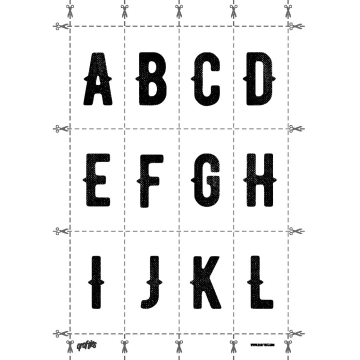 Alphabet of the Bernier Distressed font.