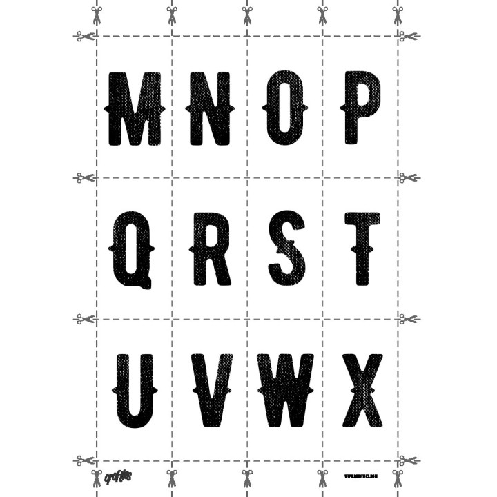 Alphabet of the Bernier Distressed font.