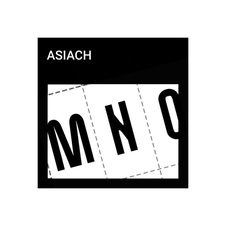 Alphabet of the Asiach font.