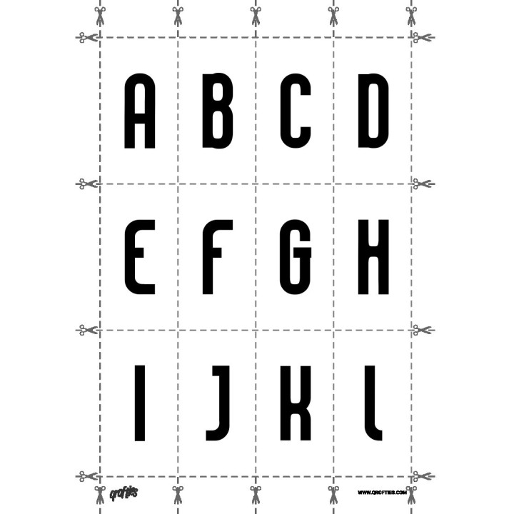 Alphabet of the Asiach font.