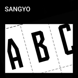 Alphabet of the Sangyo font.