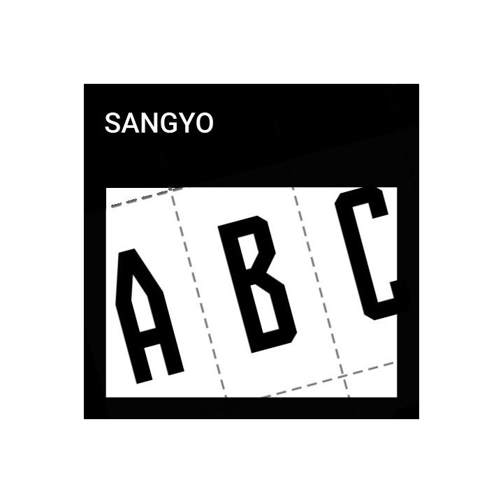 Alphabet of the Sangyo font.