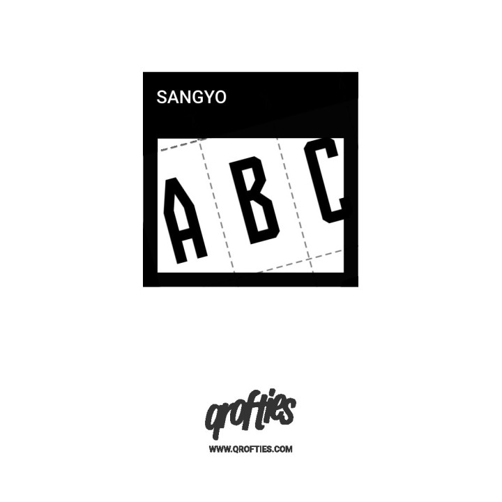 Alphabet of the Sangyo font.