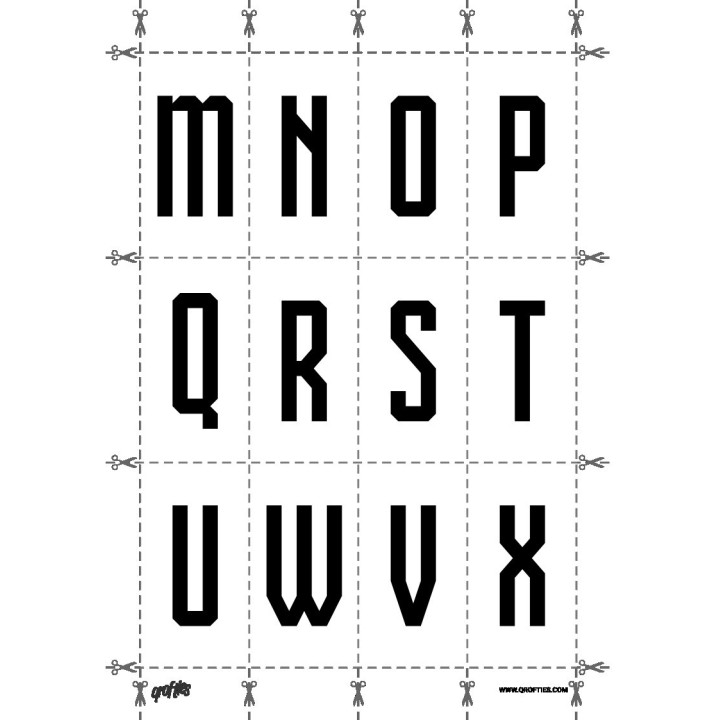 Alphabet of the Sangyo font.
