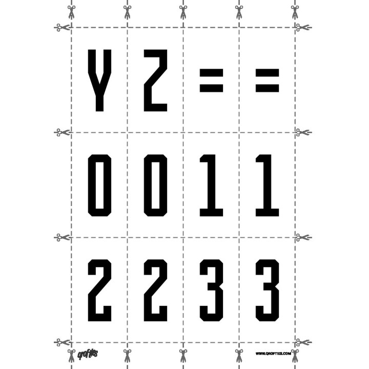 Alphabet of the Sangyo font.