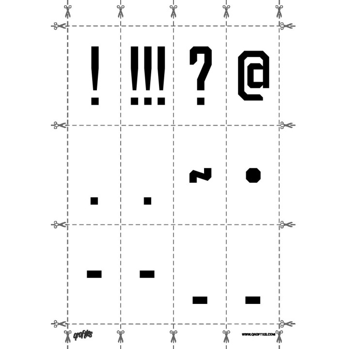 Alphabet of the Sangyo font.
