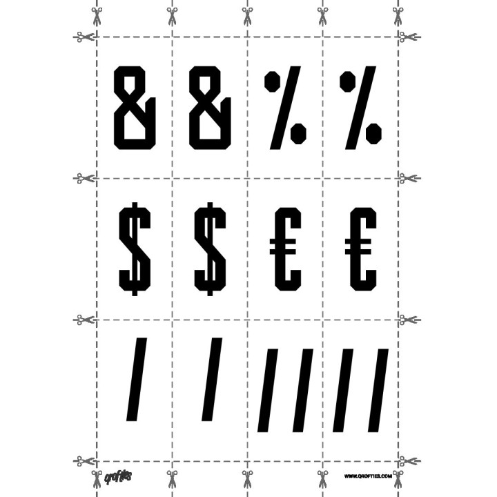 Alphabet of the Sangyo font.
