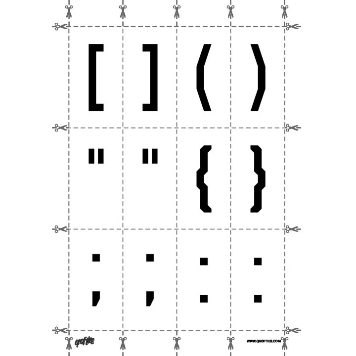 Alphabet of the Sangyo font.